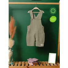 %100 Pamuklu Organik Müslin Çocuk Bahçıvan Tulum