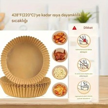 Eşya Dünyası 50 Adet Pişirme Kağıdı Tek Kullanımlık 20 cm Yuvarlak Pişirme Kağıdı Xxl Pvc'li