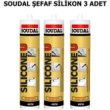 Soudal ŞEFFAF Silikon 280 gr [SİLİCONE U ] 3 ADET 