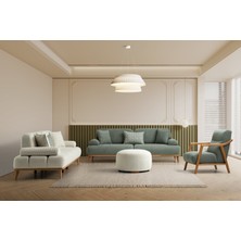 Tera Ahşap Ayaklı 3+3+1 Koltuk Takımı