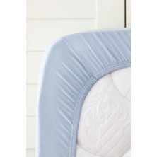 Karaca Home Penye Çift Kişilik Fitted Çarşaf 160X200+30 cm Mavi