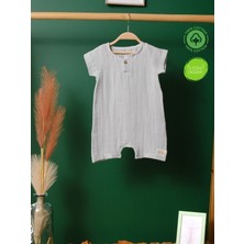 %100 Pamuklu Organik Müslin Kısa Tulum