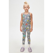 Rainbow Unicorn Kız Çocuk Desenli Kolsuz Tişört