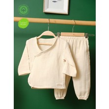 %100 Pamuklu Organik Müslin Bebek Kimona Takımı