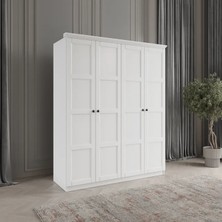 Toprak 4 Kapaklı Bazalı Gardırop Tamamı Mdf