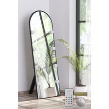 Nysamo Siyah Antre Koridor Duvar Salon Banyo Wc Ofis Çocuk Yatak Odası LED Ampullü Boy Ayna 50X150CM