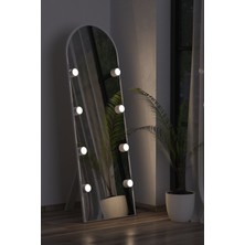 Beyaz Antre Koridor Duvar Salon Banyo Wc Ofis Çocuk Yatak Odası LED Ampullü Boy Ayna 50X150CM