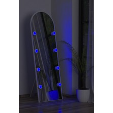 Beyaz Antre Koridor Duvar Salon Banyo Wc Ofis Çocuk Yatak Odası LED Ampullü Boy Ayna 50X150CM