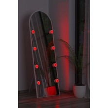Beyaz Antre Koridor Duvar Salon Banyo Wc Ofis Çocuk Yatak Odası LED Ampullü Boy Ayna 50X150CM