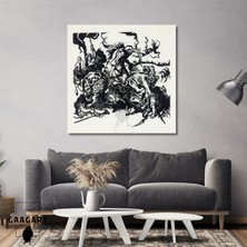 Kare Kanvas Tablo Ünlü Eserler Franz Marc-Lion Hunt For Delacroix (1913)