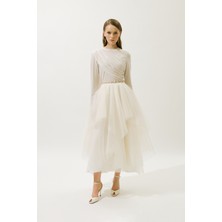 Emılıa Katlı Tül Etek Bej