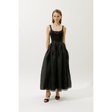 Jakar Organze Kabarık Etek Siyah