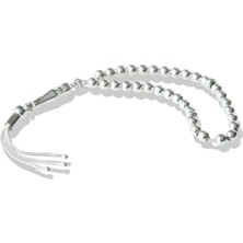 Üç Püsküllü Mini Taneli Gümüş Tesbih