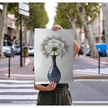 Çerçevesiz Poster Çini Vazoda Karahindiba Çiçeği