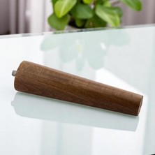 4 Adet Ahşap Ayak 12 cm Ceviz M8 Civatalı Bağlantı Aparatlı Dolap Mobilya Koltuk Kanepe Destek Ayağı Ayakları