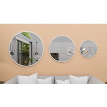 Dekoratif Yuvarlak Ayna 3 Adet Set Banyo Salon Antre Hol Mutfak Duvar Ofis Banyo Wc