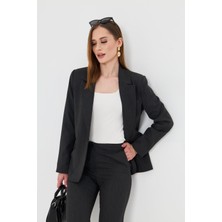 Tek Düğme Poliviskon Takım Antrasit