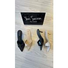 Elf Shoes Kadın Rugan Ince Topuklu Sivri Burun Terlik