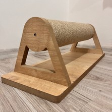 Felino Yatay Döner Kedi Tırmalama Ahşap Desenli