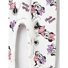 Lcw Baby Pembe Bisiklet Yaka Uzun Kollu Minnie Mouse Baskılı Kız Bebek Tulum 2'li