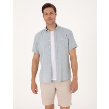 Pierre Cardin Erkek Yeşil Regular Fit Kısa Kollu Gömlek 50307073-VR054