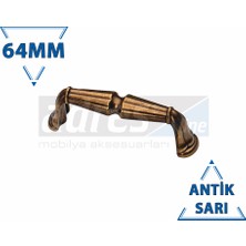 Adresline Çizgili Kulp 8'li 64mm Antik Sarı