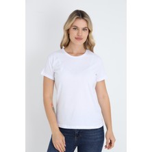 Nefes Alabilen %100 Pamuk Bisiklet Yaka Regular Fit Normal Kesim Baskısız Basic Tişört
