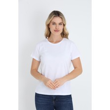 Nefes Alabilen %100 Pamuk Bisiklet Yaka Regular Fit Normal Kesim Baskısız Basic Tişört