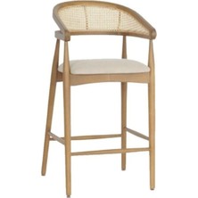 Gazzini Furniture Gazel Hazeranlı Ahşap Bar Sandalyesi