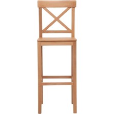 Gazzini Furniture Alaçatı Ahşap Bar Sandalyesi