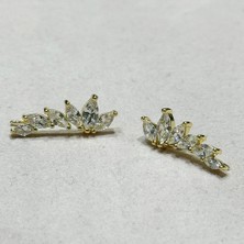 Masaliko Bendo 11 Gümüş Küpe MS3681, 925 Ayar Gümüş, Altın Kaplama