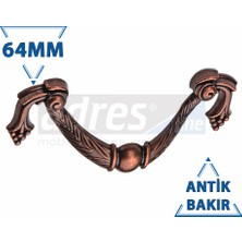 Adresline Üzümlü Kulp 8'li 64mm Antik Bakır