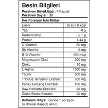 Bigjoy Sports Argimax Taurine Zma ginseng Trİbulus Cinko L-Arginin Ginkgo 120 Tablet