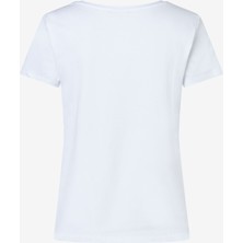 Kadın Beyaz Hi Yazılı Taş Baskılı Regular Fit Tişört