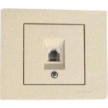 Ovivo Grano Krem Nümeris Telefon Prizi RJ11-CAT3 (Ürün Çerçevesizdir)