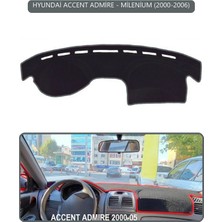 Hyundai Accent Admire/milenium 2000-2006TORPİDO Koruma Halısı Gri Kenar