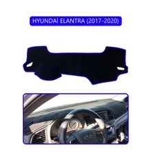 Hyundai Elantra 2017-2020TORPİDO Koruma Halısı Mavi Kenar