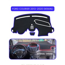Ford Courier 2013-2020 Ekranlıtorpido Koruma Halısı Mavi Kenar