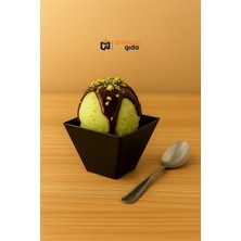 Plastik Mini Kap Siyah 60 cc Pasta Tatlı Trileçe Sütlaç Profiterol Tiramisu Supangle - 25 Adet
