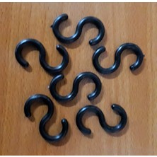 Plastik "s" Kanca 100 Adet Siyah