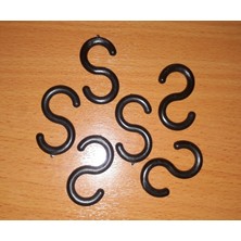 Plastik "s" Kanca 100 Adet Siyah