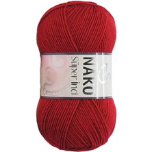 Nako 5 Adet Süper Inci El Örgü İpi 1175 Koyu Kırmızı