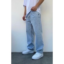 Wamoss Mbg 2025 Erkek Denim Baggy Pantolon Yüksek Bel ve Rahat Kesim ile Modern Tarz Sunar