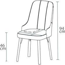 Kaktüs Avm Sonata Ceviz 80 x 132 Açılabilen Mdf Masa Siyah Metal Ayaklı Mutfak Masası 6 Siyah Sandalye