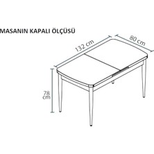 Kaktüs Avm Luna Ceviz 80 x 132 Açılabilen Sunta Masa Siyah Metal Ayaklı Mutfak Masası 6 Lacivert Sandalye
