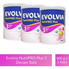 Evolvia NutriPRO Plus 3 Devam Sütü 800 gr x 3 Adet 12 Aydan İtibaren Biberon Maması
