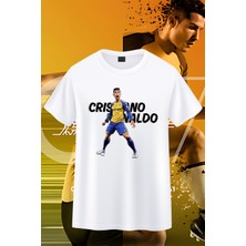 Cr7 Ronaldo Karikatür Baskılı Unisex T-Shirt/tişört - Tüm Yaş Grupları