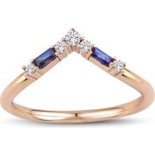 Pırlanta - Safir Tasarım Yüzük