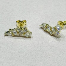 Masaliko Bendo 6 Gümüş Küpe MS3676, 925 Ayar Gümüş, Altın Kaplama