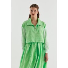 Brokar Crop Tunik Mint
